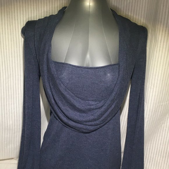 Sadie Sweaters - "Sadie" Cowl Neck Blue Sweater Size M